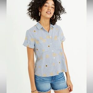 Madewell Star Embroidered Striped Shirt